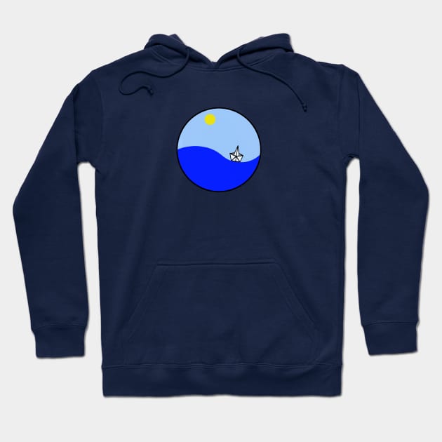 Paper boat Sailing in the ocean Hoodie by gegogneto